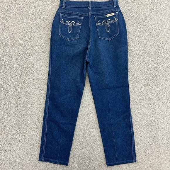 Vintage 80s High Waist Jeans Size 26x25 Mom Retro Blue Denim Glory Days Tapered - Picture 1 of 16